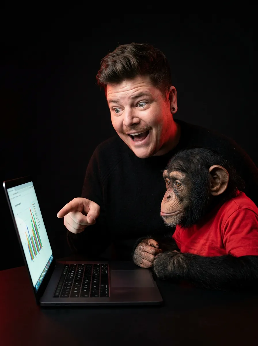 Gernot Pirker und Monkey, KI-Berater bei MonkeyMedia
